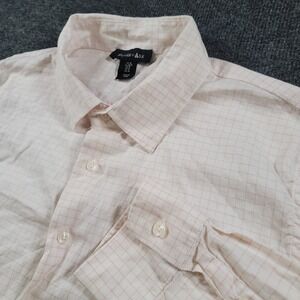 Porter & Ash Kinetic Stretch Performance Men's Shirt M  Red Windowpane Button Up